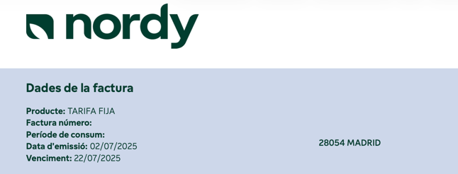 Factura Nordy - datos
