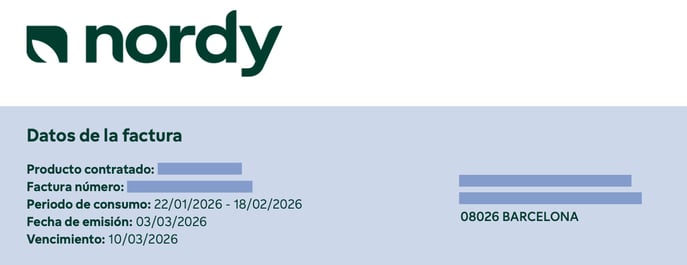Factura de luz - Nordy